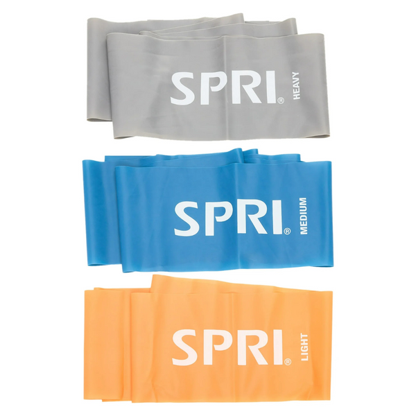 3-Pack SPRI Resistance Band Kit Set With 3 Levels Of Resistance
