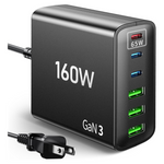 160W 6-Port PD GaN USB Type-C Charging Station Hub