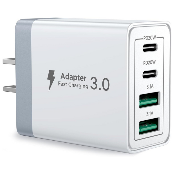 40W 4-Port Fast Charging Type-C Dual Port PD+QC Charging Block