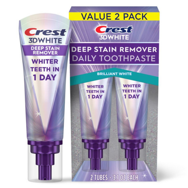 Crest 3DWhite Brilliance Deep Stain Remover Brilliant White Toothpaste (3.1oz/2pk)