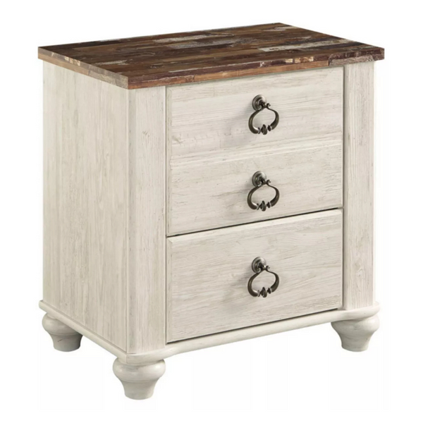 Signature Design by Ashley Willowton Farmhouse 2 Drawer Nightstand