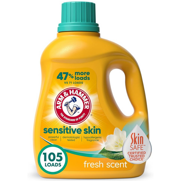 105 Fl oz 105 Loads Arm & Hammer Sensitive Skin Plus Fresh Scent Laundry Detergent