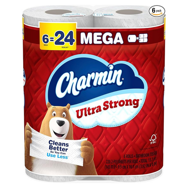 6-Pack Charmin Ultra Strong Toilet Paper Mega Rolls