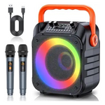 MOYLEAF Portable Karaoke Machine With Two Wireless Microphones