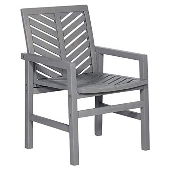 Set Of 2 Walker Edison Outdoor Patio Chevron Wood Chair Set
