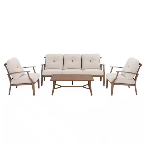 4-Pieces Aluminum Patio Conversation Set Sofa Set