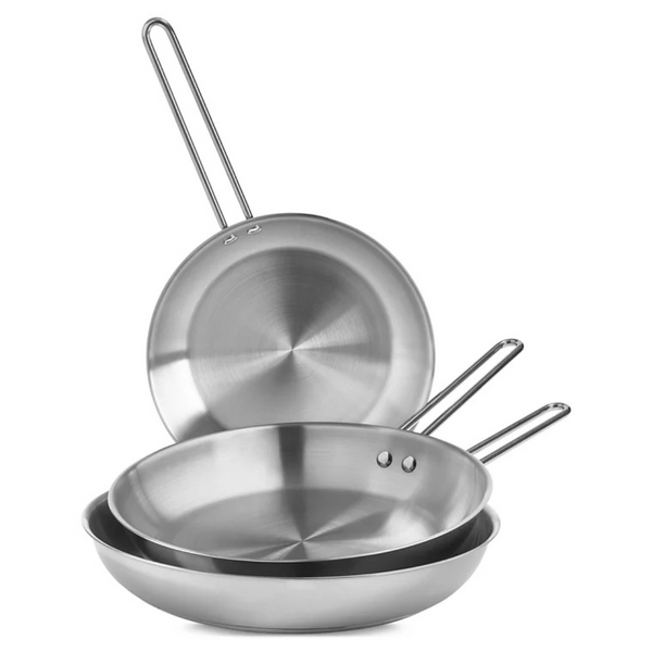 Set Of 3 Arch Studio Stainless Steel Frypans
