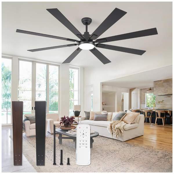 ZMISHIBO 72" Indoor/Outdoor Modern Large Ceiling Fans