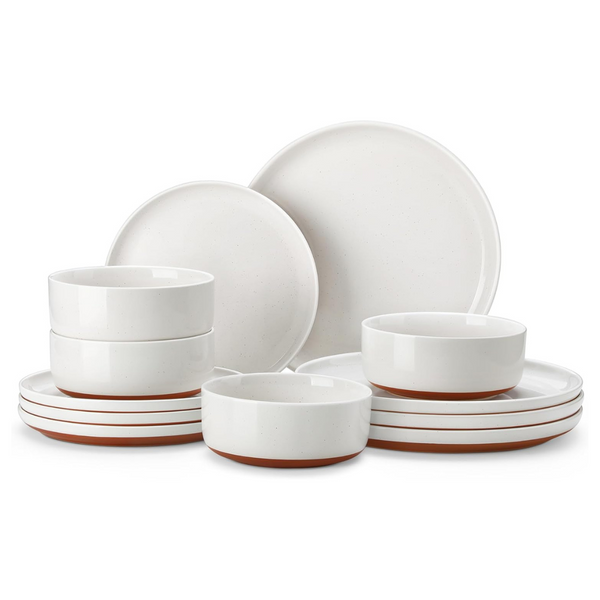 12-Piece Malacasa Modern Stoneware Dinnerware Set