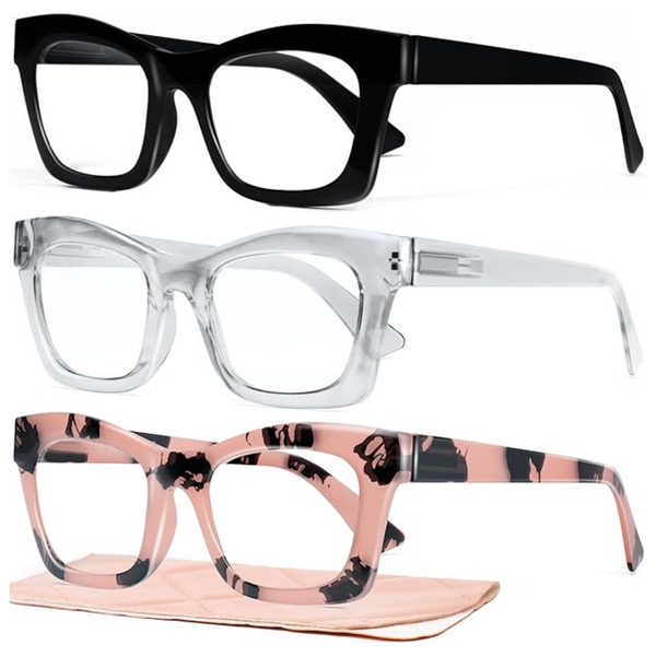 Ccvoo Women's UV 400 Oprah Style 0.5x Lightweight Reading Glasses