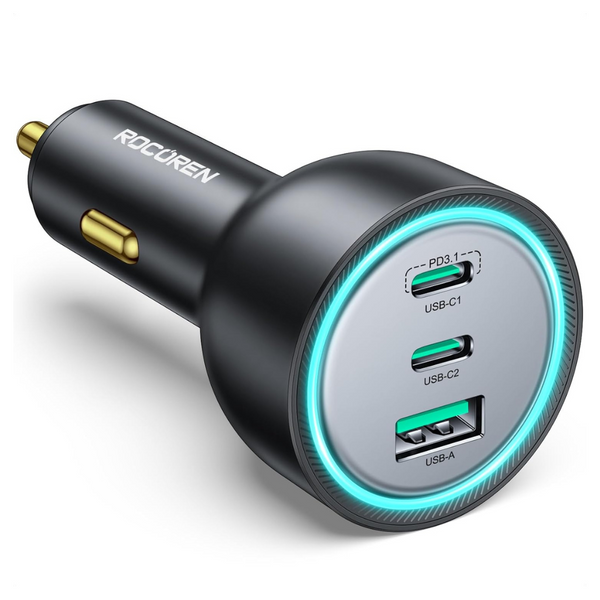 Rocoren 165W USB-C & USB-A Car Charger