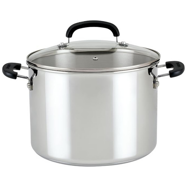 Farberware Brilliance Stainless Steel Stockpot with Glass Lid (8 Quart)