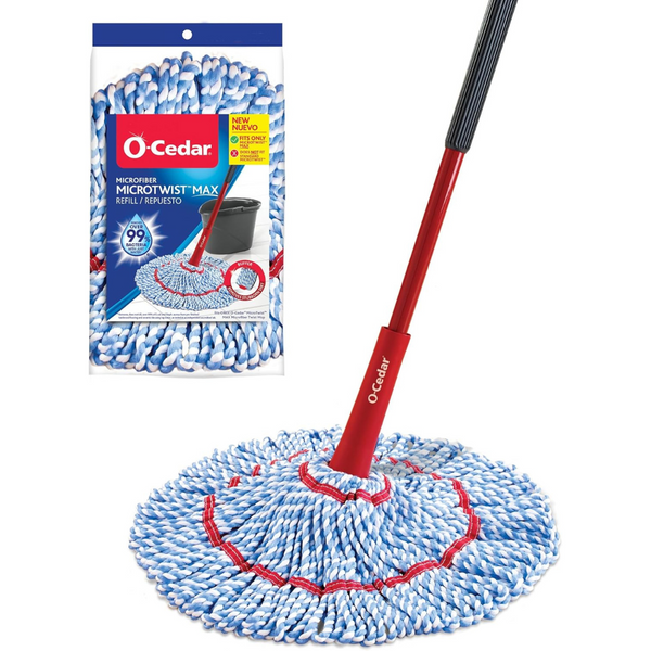 O-Cedar MicroTwist MAX Microfiber Twist Mop with 1 Extra Refill