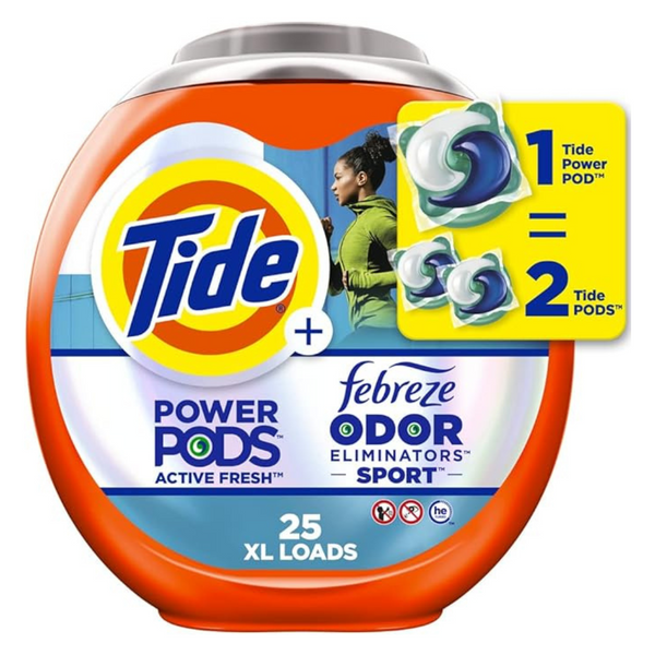 25-Count Tide Power Pods Laundry Detergent Pacs With Febreze Sport