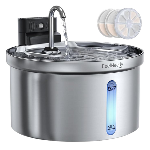 4000mAh Battery Operated Stainless Steel Automatic Pet Water Dispenser (3.5L/118oz)