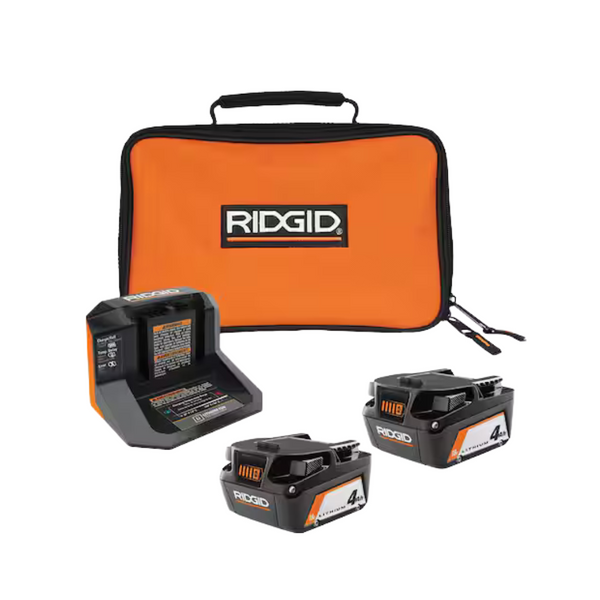 18V Lithium-Ion (2) 4.0 Ah Battery Starter Kit W/ Charger & Bag