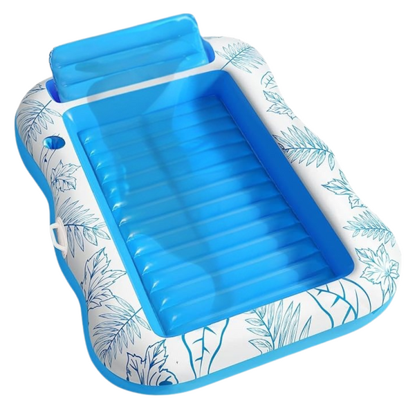 Inflatable Adult Pool Lounger Float With Drink Holder