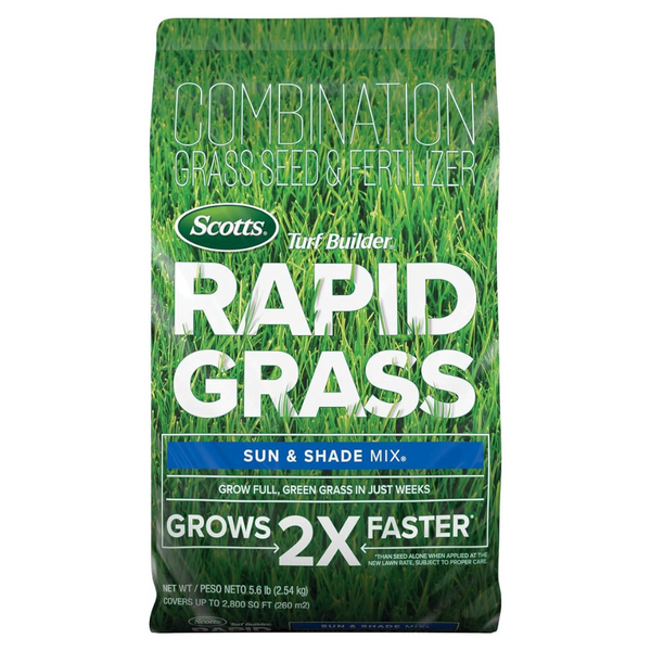 Scotts Turf Builder Rapid Grass Sun & Shade Mix, Combination Seed And Fertilizer (5.6 Lbs.)