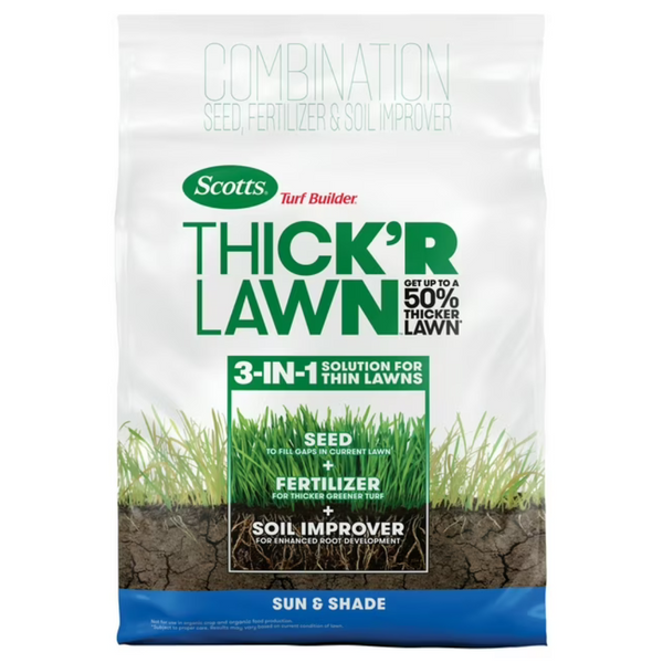 Scotts Turf Builder THICK'R LAWN Grass Seed, Fertilizer, & Soil Improver