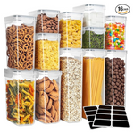 16-Pack Airtight Food Storage Container Set W/ 24 Sticker Labels