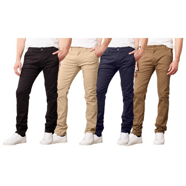 Men's Assorted Super Stretch Slim Fitting Chino Pants