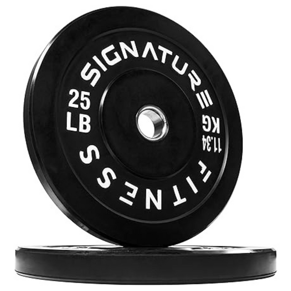 Signature Fitness 2" Olympic Bumper Plate Weight Plates With Steel Hub