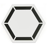 10-Pack FloorPops 9" x 10.4" Coltrane Peel & Stick Hexagon Vinyl Floor Tiles