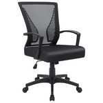Mid Back Swivel Lumbar Support Chair (19.7"D x 19.7"W x 35.4"H)