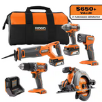 RIDGID 18V Cordless 5-Tool Combo Kit