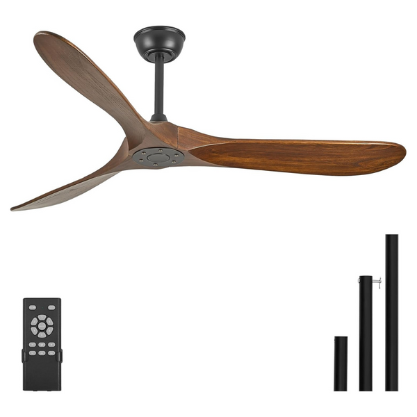 Alityxon 60" DC Motor 3-Blade Solid Wood Blade Ceiling Fan