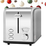 Simple Deluxe Stainless Steel Toaster 2 Slice with 1.5" Wide Slot