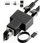 CableGeeker 100Mbps High Speed Ethernet Splitter 1 to 2 w/ USB Cable