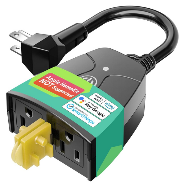 Meross Waterproof Outdoor Smart Wifi Plug with 2 Grounded Outlets