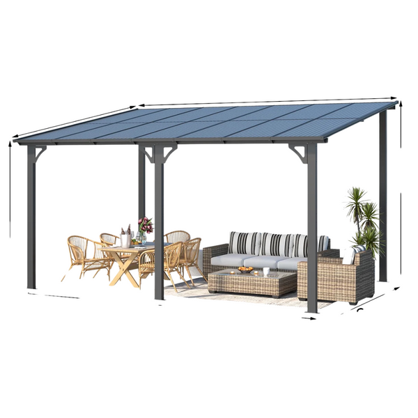 AECOJOY 10' x 14' Hardtop Gazebo Outdoor Aluminum Pergola
