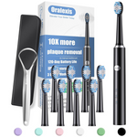 Electric Toothbrush with Tongue Scraper And 8 Brush Heads (Various)