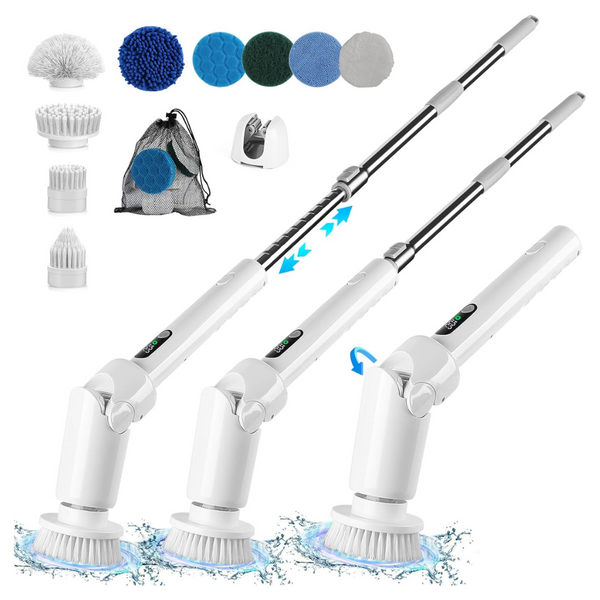 Cordless Electric Spin Scrubber With 9 Replaceable Heads