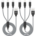 2 Pack 4 Ft 3 In 1 Multi Charging Cords