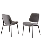 Set Of 2 ModernLuxe Armless Chair W/Back, Upholstered Seat And Metal Legs