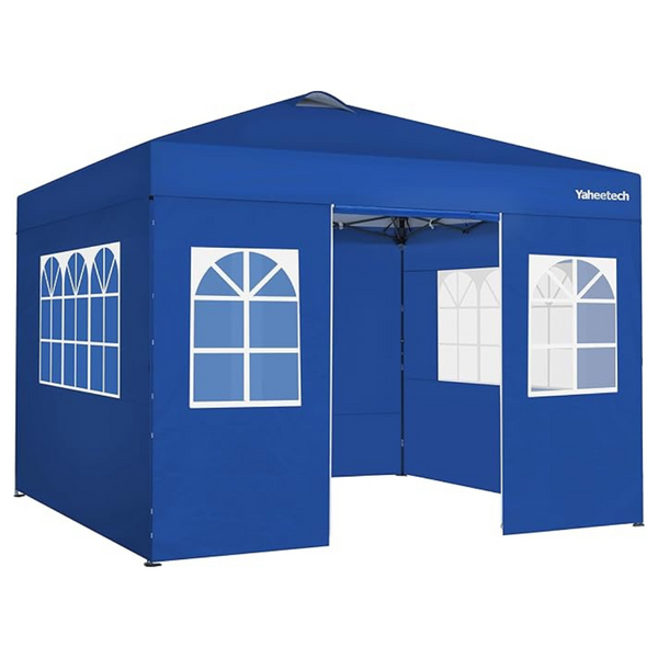 10ft x 10ft Pop Up Canopy Tent With 4 Side Walls