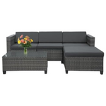 5-Piece Patio Weather Resistant Sectional Furniture Set (Grey)
