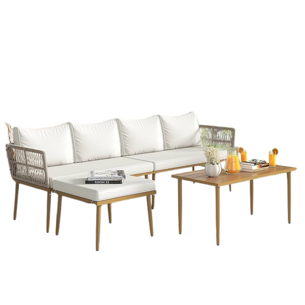 4-Piece Rattan Patio Furniture Set