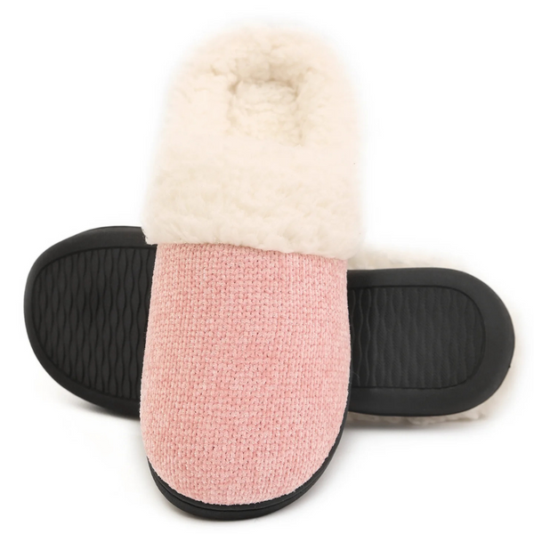 Wall Qmer Women's Warm Knit Memory Foam House Slippers