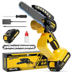 6" 550W Mini Cordless Electric Chain Saw Kit with 2x Batteries