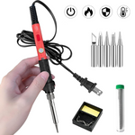 60W Portable Soldering Iron Kit with Ceramic Heater