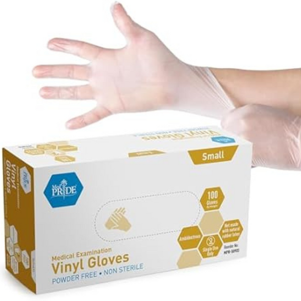 100-Count MedPride Powder-Free Vinyl Exam Gloves