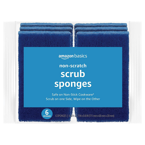 6-Pack Amazon Basics Non-Scratch Sponges (5.4" x 2.4" x 0.8")