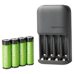 4-Count Amazon Basics Rechargeable AA NiMh Batteries With Charger