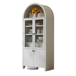 Arched 71" Wood Kitchen Storage Cabinet