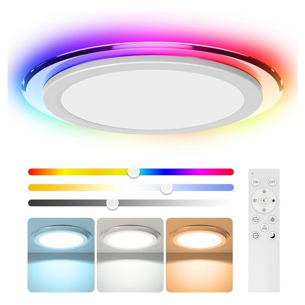 14.2" Smart Flush Mount Planetary Ring RGB LED Ceiling Light