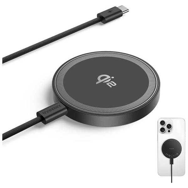 Qi2 15W MagSafe Wireless Charging Pad With 5ft USB-C Cable (3 Colors)